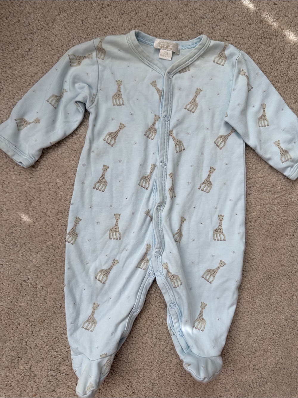 Kissy Kissy Light Blue Giraffe Footie